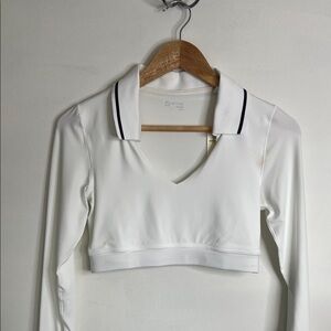 White Collared Cropped Top